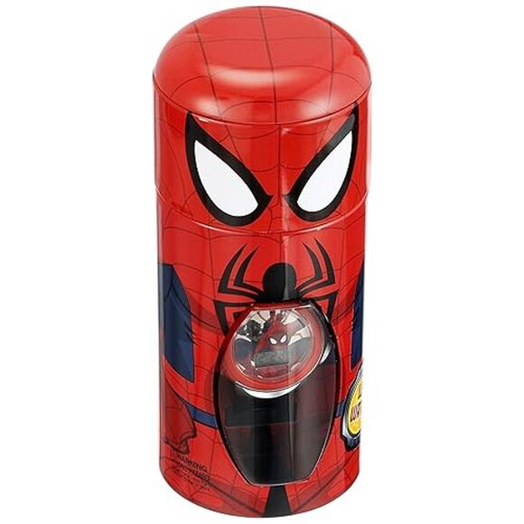 Marvel Spiderman Kid Boys Casual Quartz Led Watch Red SPMKD740CT w/ Cylinder Tin - Picture 2 of 9